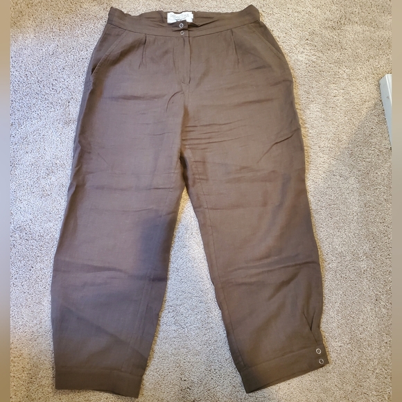 Pavietra Linen Teklya Pants in Chocolate Brown - Picture 2 of 6